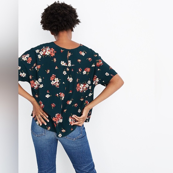 Madewell Rhyme Top in Spruce Blooms Size XS fits Small to Xsmall - Picture 3 of 5